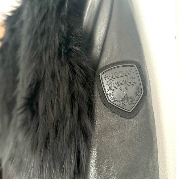 Rudsak FITTED leather PARKA jacket trench l - Picture 1 of 12